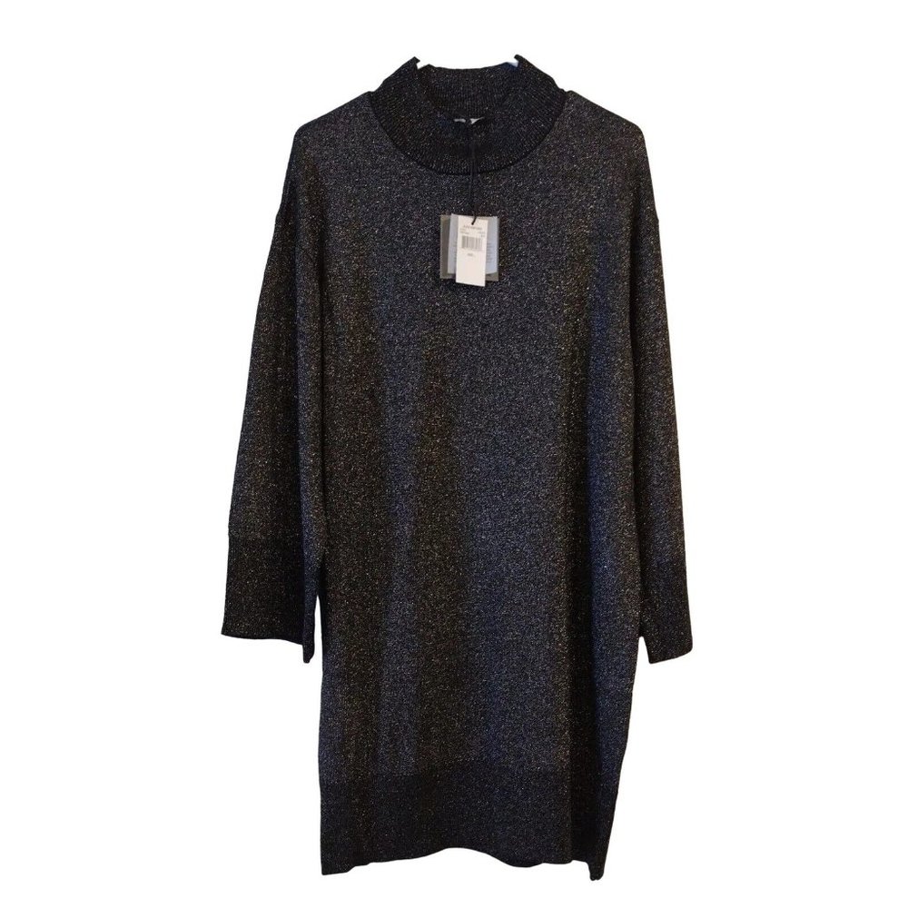 Cooper St Dress Large Mini Alice Knit Metallic Black Glitter